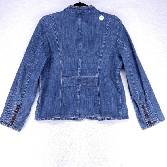 Laura Petites Button Up Blue Jean Jacket Womens size 12 Denim Casual Coat - Picture 5 of 8